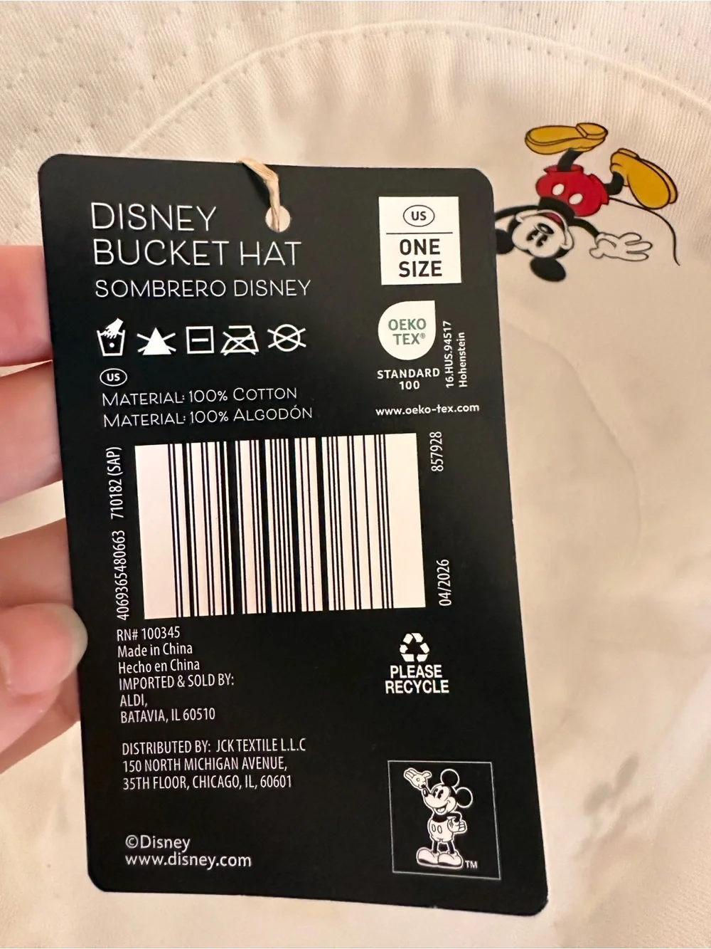 Disney White Bucket Hat with Classic Mickey Print - Picture 4 of 4